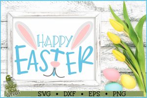 Happy Easter Bunny Face SVG File