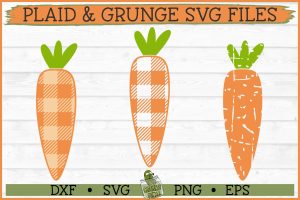 Plaid & Grunge Spring Carrot Easter SVG File