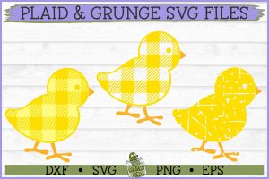 Plaid & Grunge Baby Chick SVG File