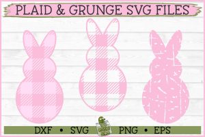 Plaid & Grunge Easter Bunny 1 SVG File