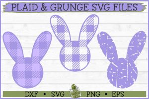Plaid & Grunge Easter Bunny 2 SVG File