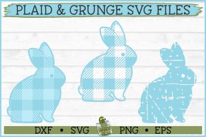 Plaid & Grunge Easter Bunny 3 SVG File