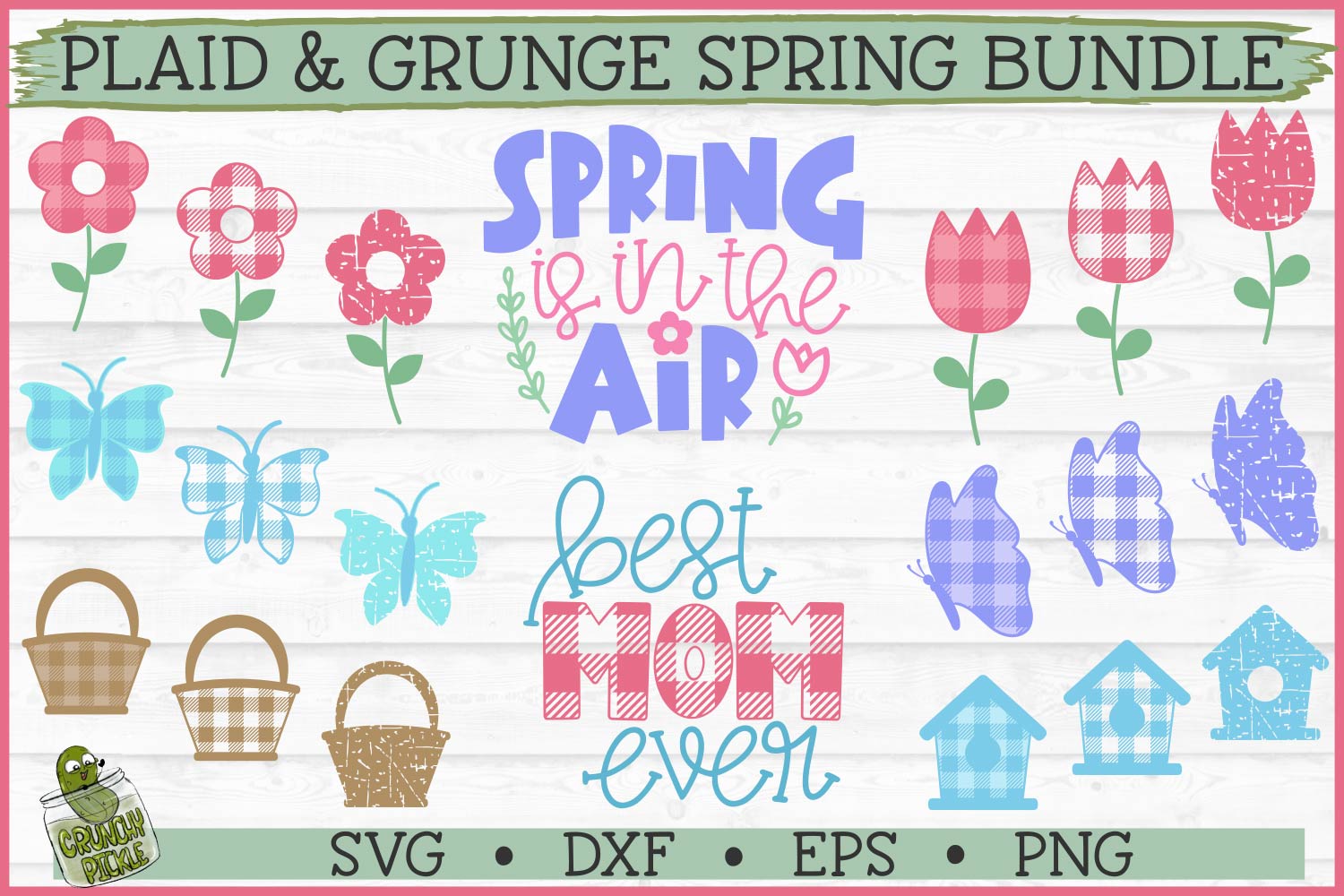 Plaid & Grunge Spring SVG Bundle