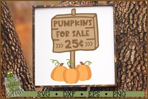 Pumpkins For Sale Sign Layered SVG File
