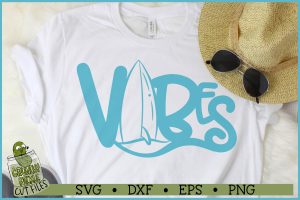Beach Vibes Surfboard SVG File