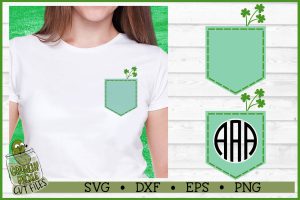 Pickle Pockets - Monogram Shamrock St. Patrick's SVG
