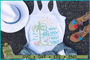 Wine Wine Seagull Beach SVG File