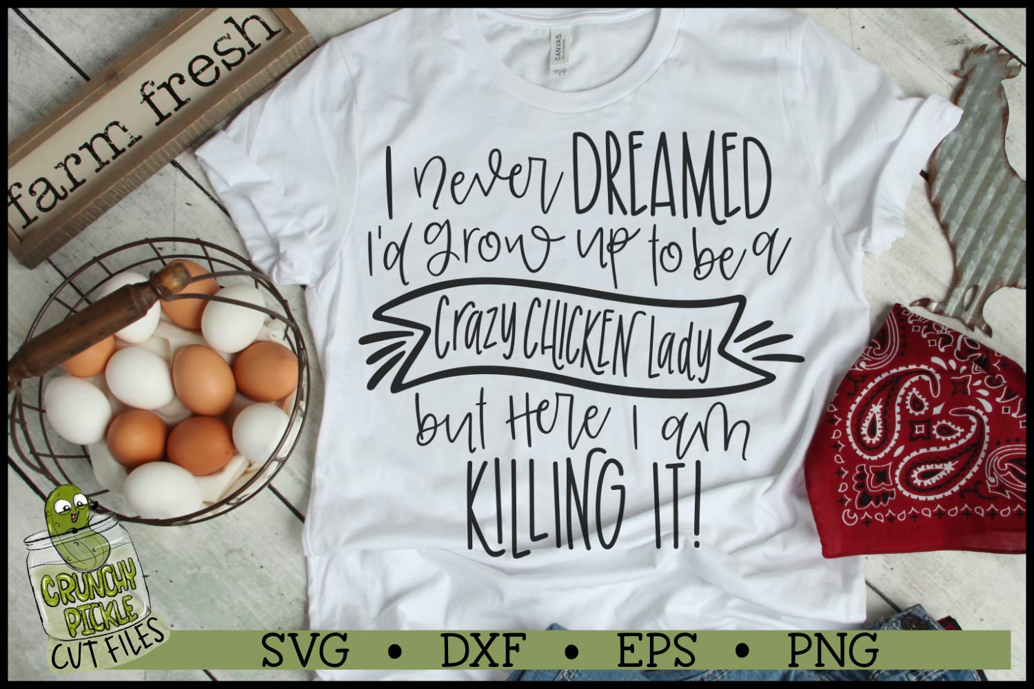 Crazy Chicken Lady SVG