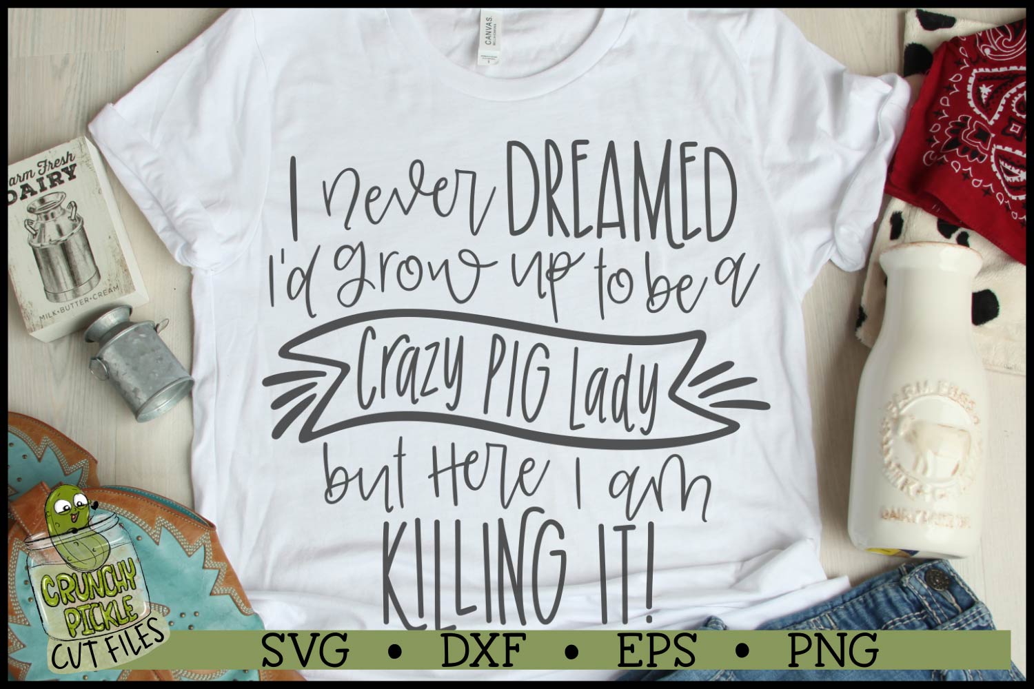 Crazy Pig Lady SVG File - Image 2