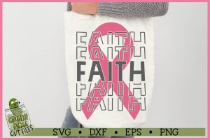 Breast Cancer Ribbon Faith SVG File