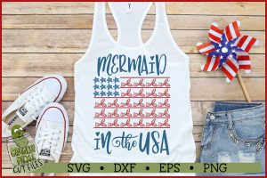 Mermaid in the USA Patriotic SVG File