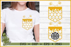 Pickle Pockets - Monogram Pocket Bees SVG File