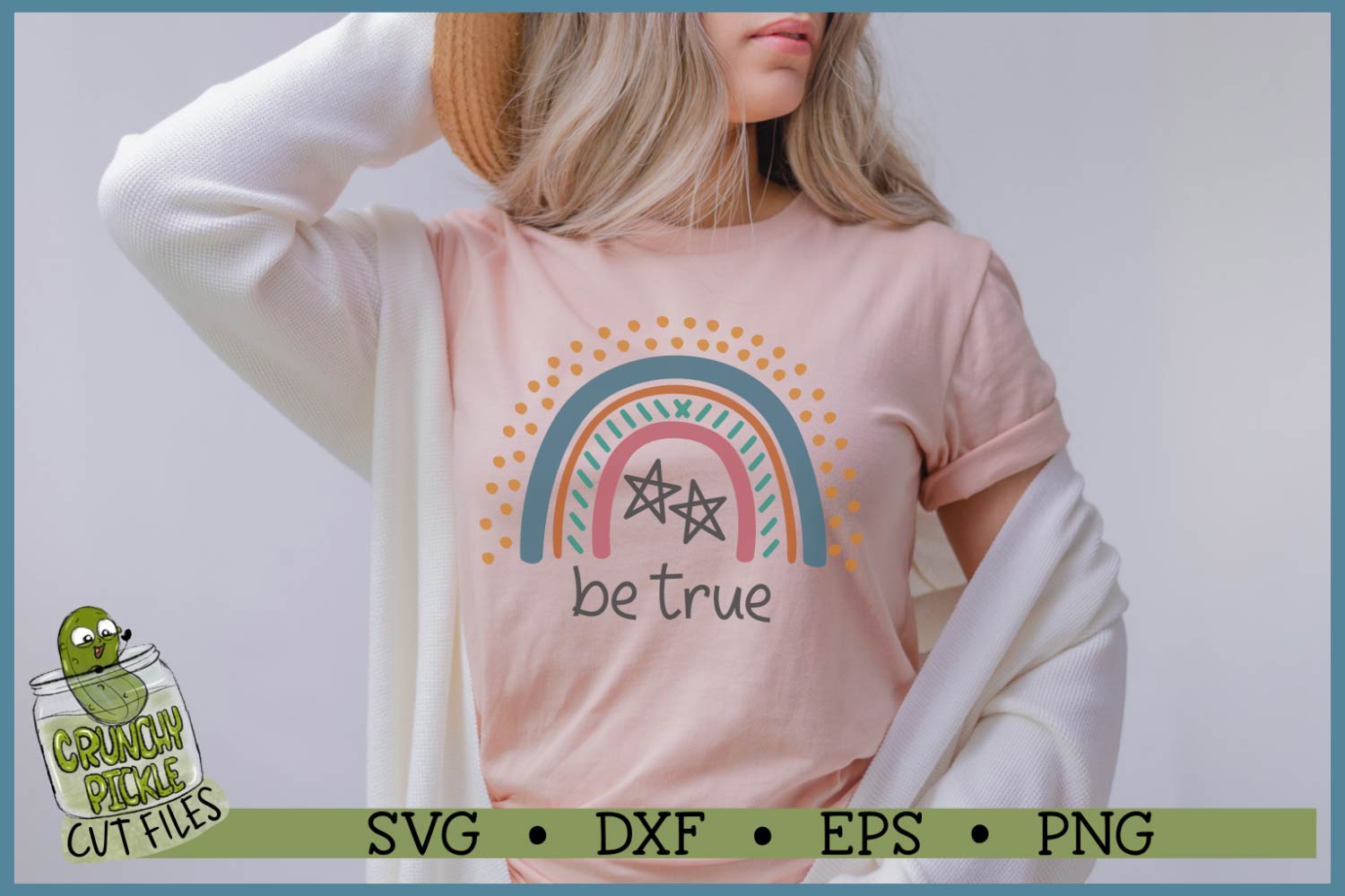 Boho Rainbow - Be True Inspirational SVG File