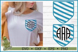 Pickle Pockets - Monogram Pocket Stripes SVG File