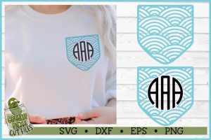 Pickle Pockets - Monogram Pocket Waves SVG File