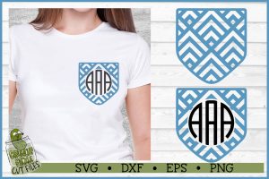 Pickle Pockets - Monogram Pocket Chevron 3 SVG File