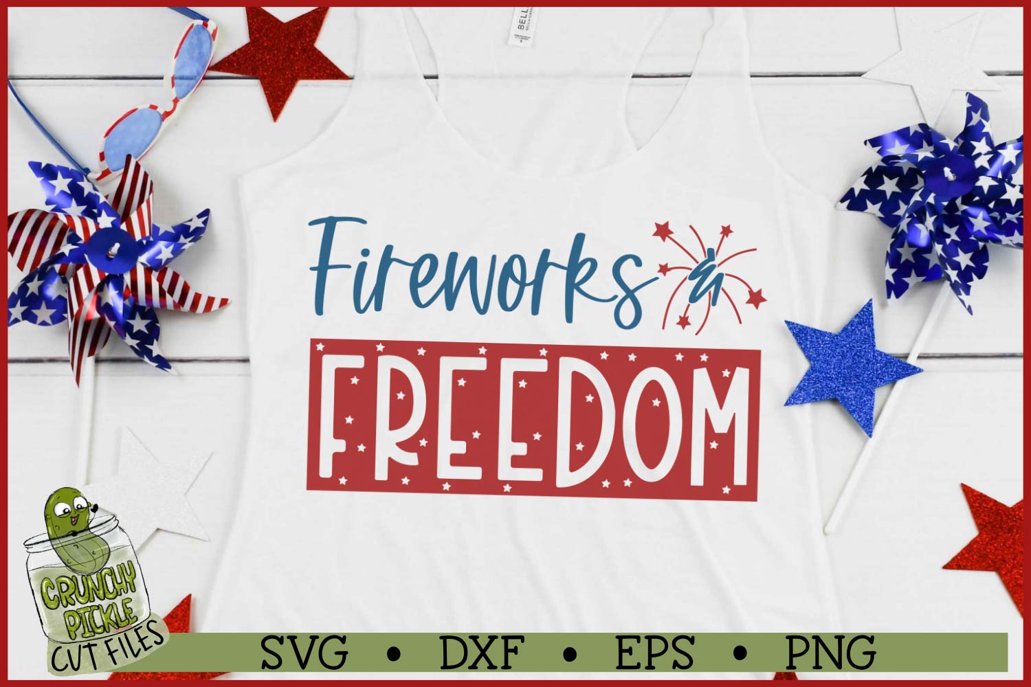 Fireworks & Freedom Patriotic / 4th of July SVG File - Image 2