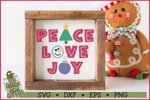 Peace Love Joy Christmas SVG File