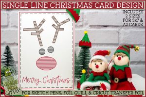 Foil Quill Christmas Card - Reindeer / Single Line Sketch SVG