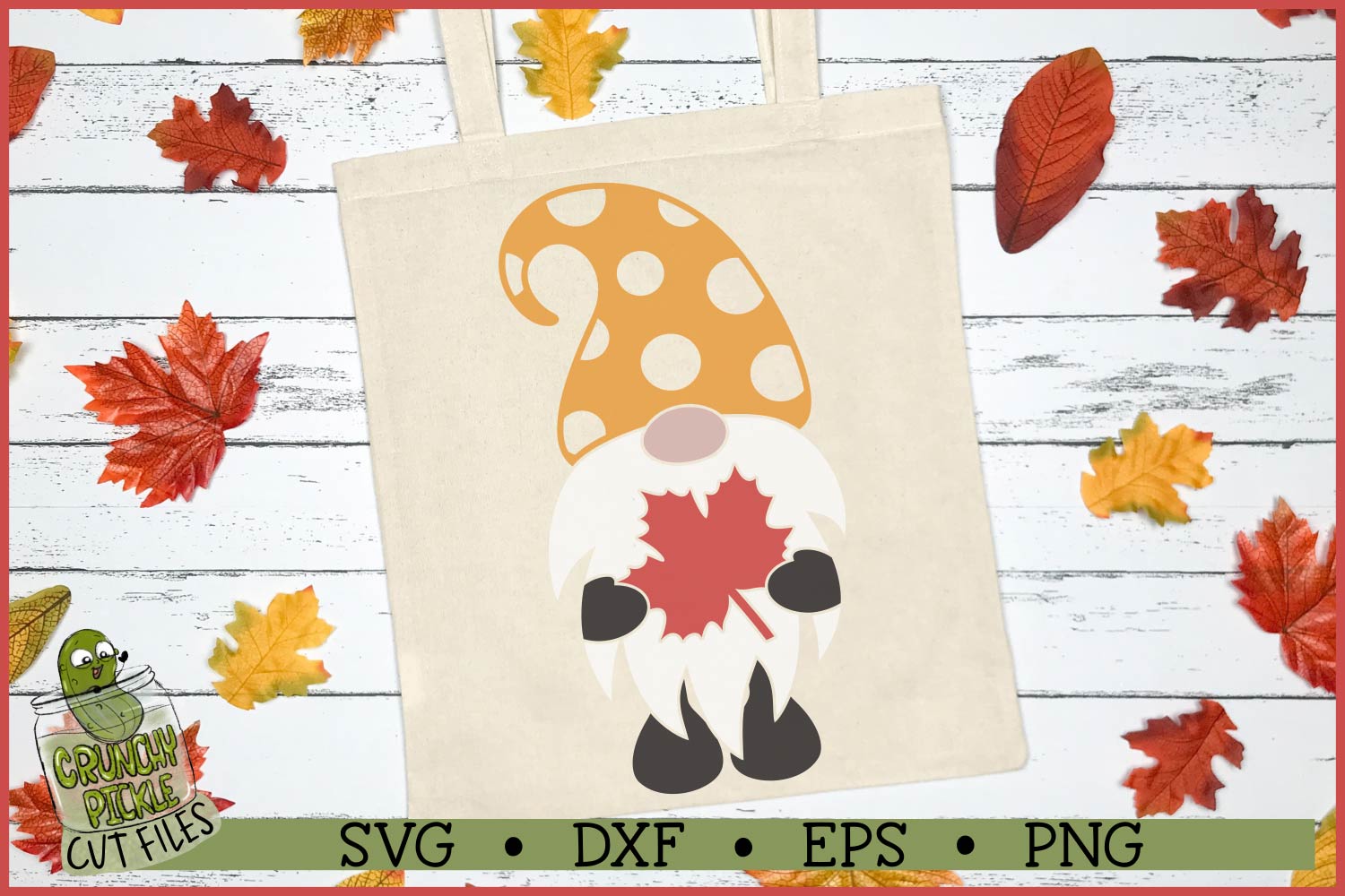 Fall Short Gnome with Leaf SVG File