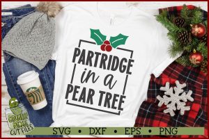 Partridge in a Pear Tree Christmas SVG File