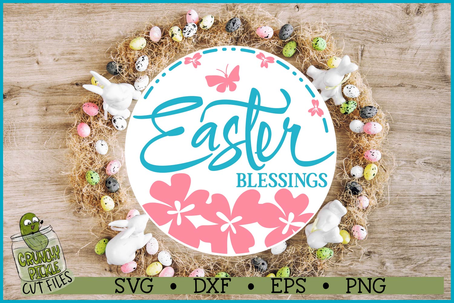 Easter Blessings Round Sign SVG File