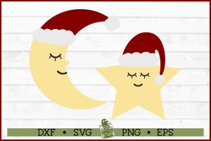 Christmas Moon and Star SVG Files