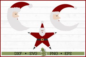 Santa Moons and Star SVG Files