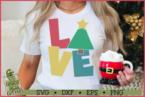 Love Christmas Tree SVG File
