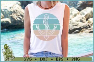 Beach Distressed Circle Anchor SVG File