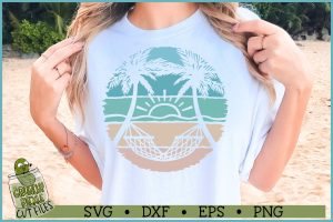 Beach Distressed Circle Hammock SVG File