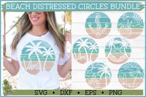 Beach Distressed Circles SVG Bundle