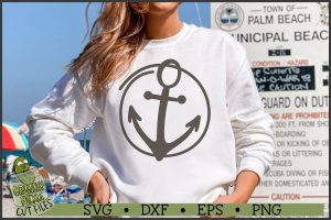 Beach Frame Circle Anchor SVG File