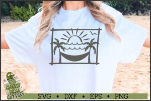 Beach Frame Horizontal Hammock SVG File
