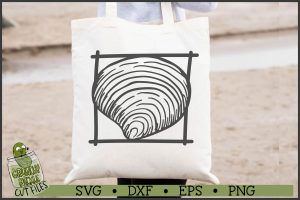 Beach Frame Square Seashell 1 SVG File