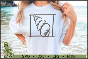 Beach Frame Square Seashell 3 SVG File