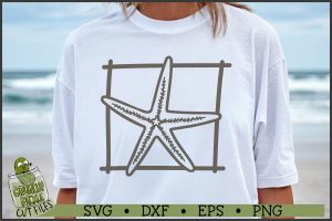 Beach Frame Square Starfish SVG File