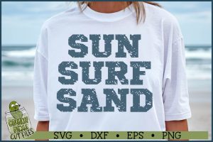Distressed Sun Surf Sand SVG File