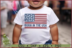 Patriotic Flag Born in the USA SVG File