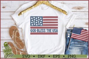 Patriotic Flag God Bless the USA SVG File