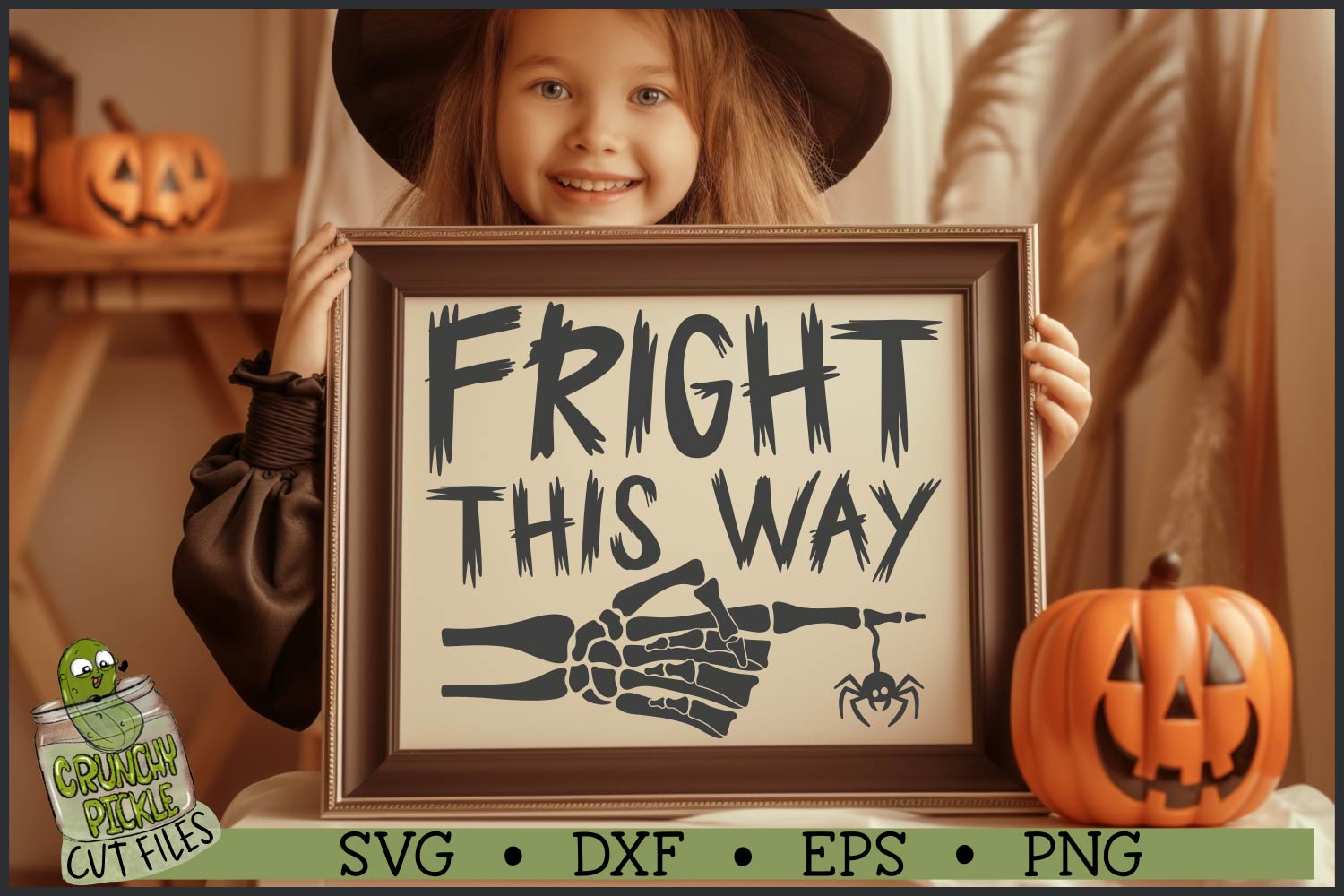 Fright This Way Skeleton Hand SVG File