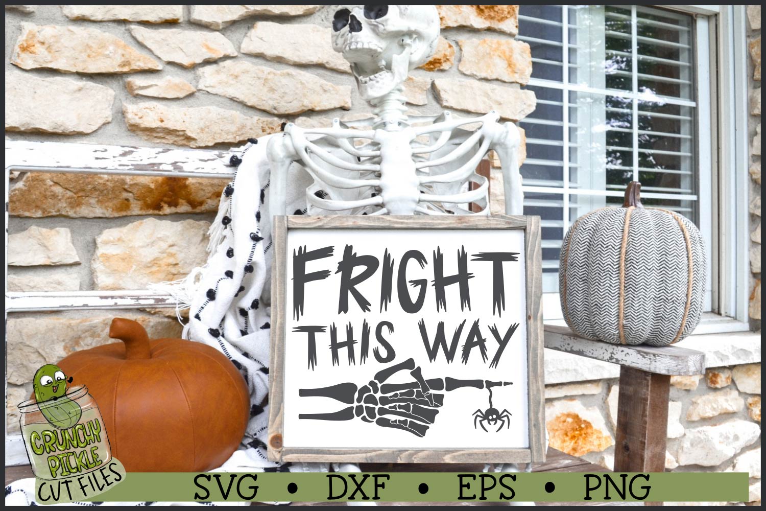 Fright This Way Skeleton Hand SVG File - Image 2