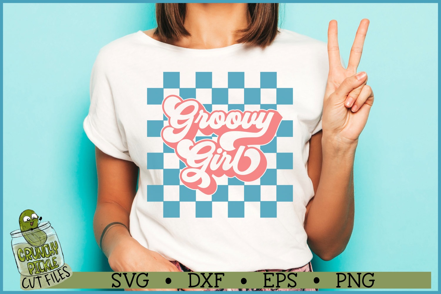 Groovy Girl Checkerboard SVG File