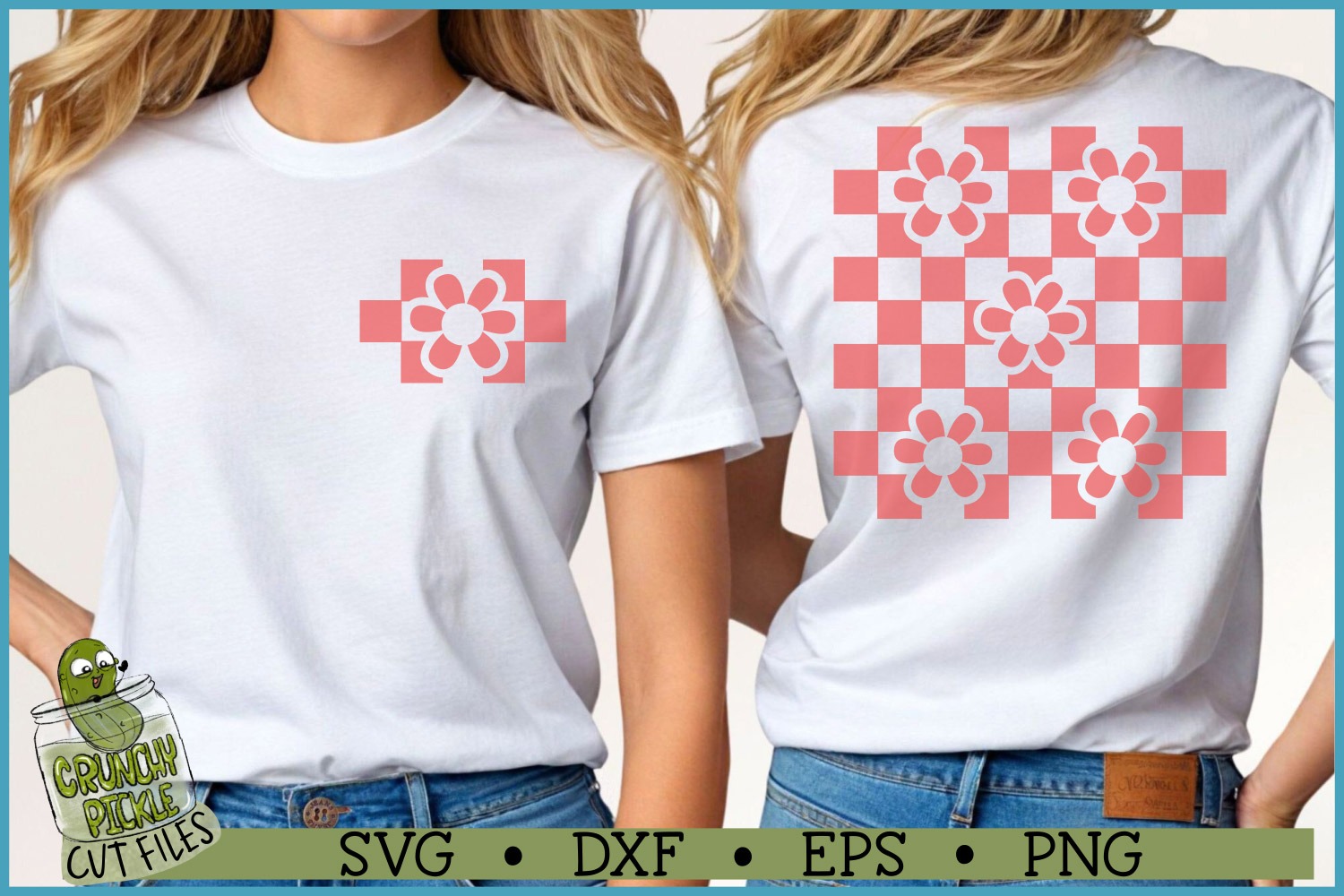 Inverted Flower Checkerboard SVG Files