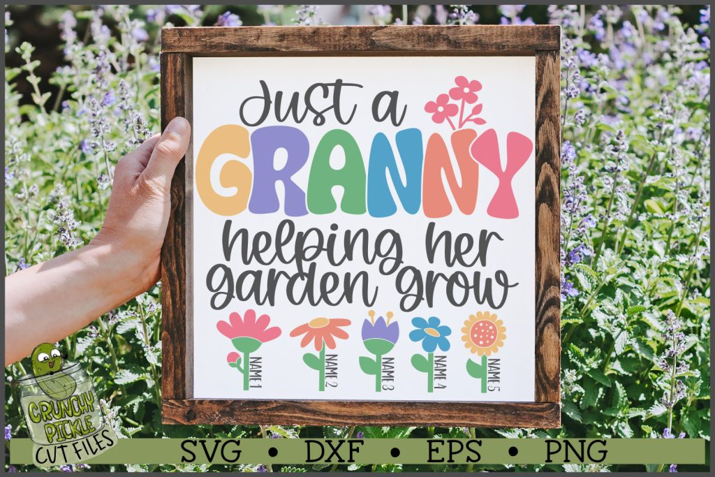 Granny Helping Her Garden Grow SVG File - Crunchy Pickle SVG Cut Files