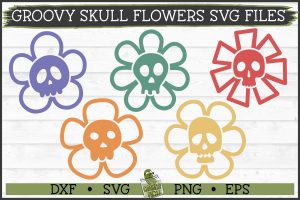 Groovy Skull Flowers SVG Files